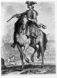 Prinz Charles Edward Stuart in der Schlacht von Prestonpans, ca. 1745